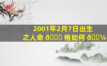 2001年2月7日出生之人命 🍀 格如何 🌼